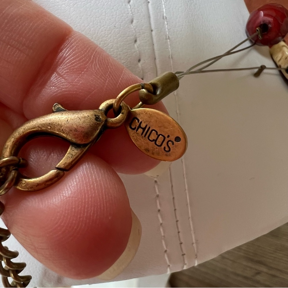 Chico’s Fall Neutral Multilayer Brown Natural Woo… - image 3